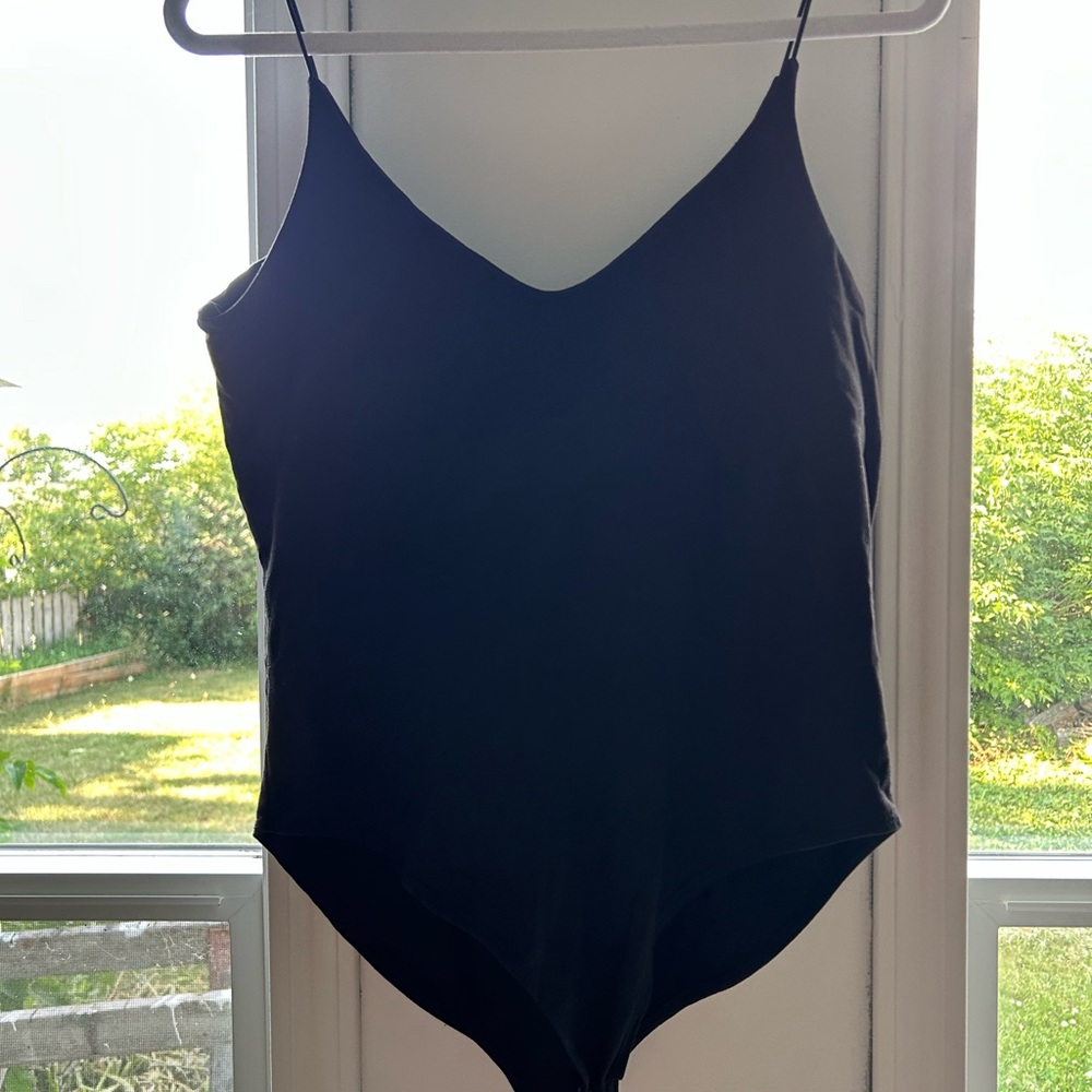 Black Spaghetti Strap Bodysuit